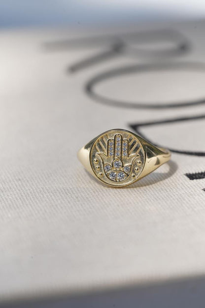 Hamsa Yüzük  - 925 Ayar Gümüş