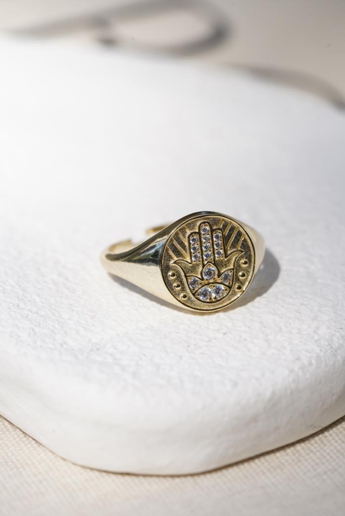 Hamsa Yüzük  - 925 Ayar Gümüş