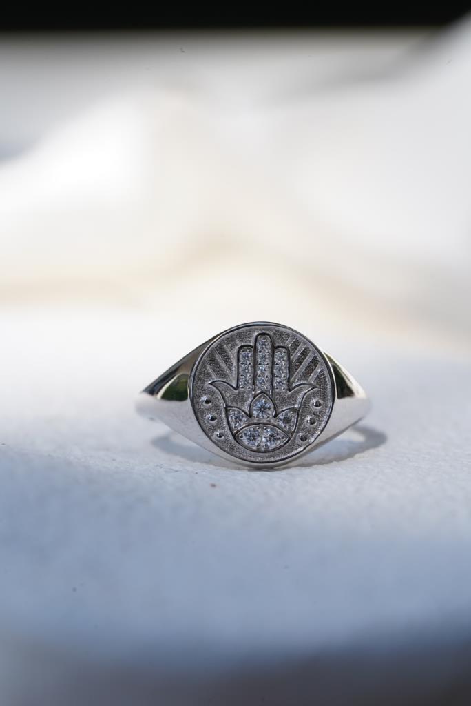 Hamsa Yüzük  - 925 Ayar Gümüş