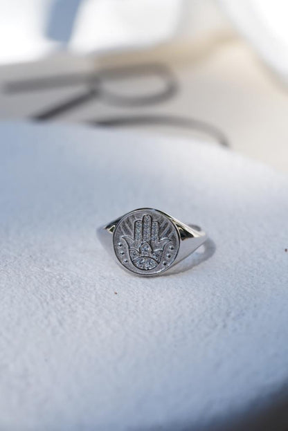 Hamsa Yüzük  - 925 Ayar Gümüş