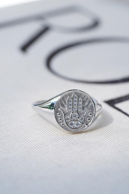 Hamsa Yüzük  - 925 Ayar Gümüş